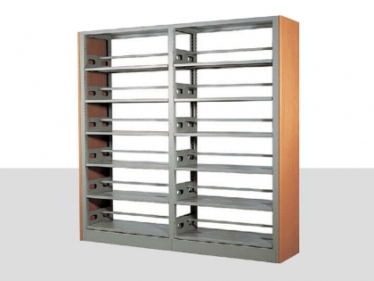 HZ-w20木護板雙柱雙面書架